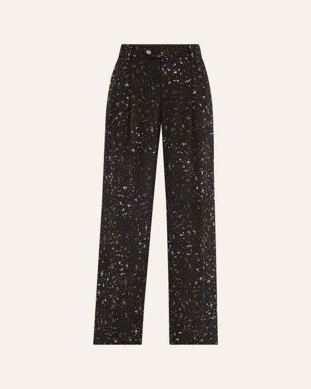 Meteor Shower Embellished Pleated Baggy Trousers